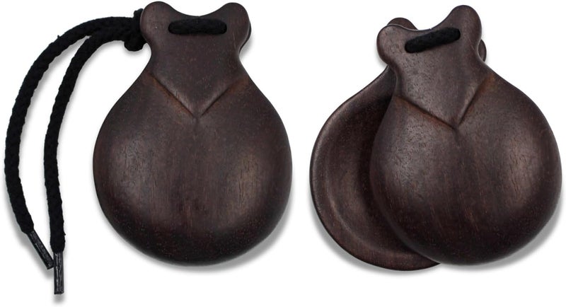 Jale Professional Flamenco Spanish Castanets - Palo Santo Hardwood, Dark Brown Finish, Authentic Sound, Made in Spain for Performances & Advanced Dancers - Image 1